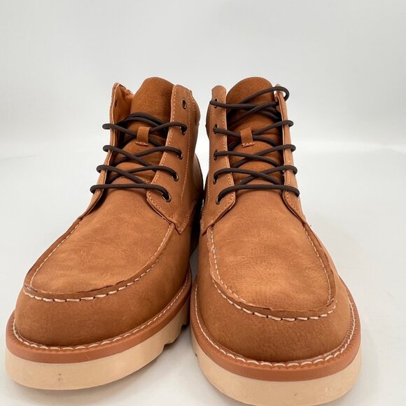 Club Room Men’s Clifton Lace-Up Moc-Toe Boots Size 13 Tan Faux Suede Memory Foam main image 4